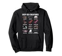 Deep Sea Creatures - Abyssal Ocean Species Chart Science Pullover Hoodie