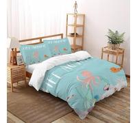 Deep Sea Creatures Duvet Cover Set 3D Printed Whales Adults Three-piece Set UltraSoft Microfiber Includes 2 Pillowcases ZipperClosure King（220x240cm）
