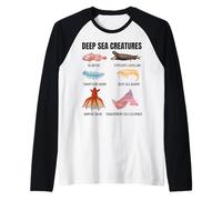 Deep Sea Creatures Ocean Biology Marine Life Oceanography Raglan Baseball Tee