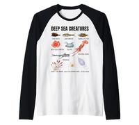 Deep Sea Creatures Ocean Biology Marine Life Oceanography Raglan Baseball Tee