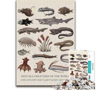 Deep Sea Creatures Scientific Illustration Po Jigsaw Puzzle, 1000 Pieces | Clear image details - focused tabletop leisure on weekends.
