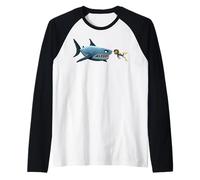 Deep Sea Diving Shark Ocean Sea Diving Diver Swimming Gift Raglan Baseball Tee
