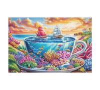 Deep Sea Dream Teacup 1000 Piece Complete DIY Jigsaw Puzzle Collectors Mind Relaxation Educational Decorative Puzzle Gifts for Adults Recycled Cardboard 1000 PCS