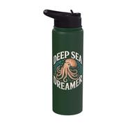 Deep Sea Dreamer Cephalopod Octopus Squid Stainless Steel Insulated Water Bottle