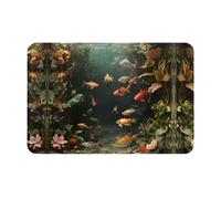Deep sea Fish Pond Printed Welcome mat 16x24 inch Doormat Suitable for Bathroom, Living Room, Balcony, Entrance Door