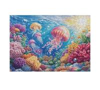 Deep Sea Jellyfish 300 Piece Complete Jigsaw Puzzle Set Teens Beginners Educational Challenge Puzzle Fans Group Play Anniversary Fathers Thick Cardboard 300 PCS/40x28cm