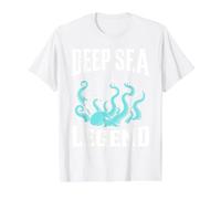 Deep Sea Legend Kraken Pirate sea Monster Ocean Funny Value Graphic T-Shirt, Men, White, L