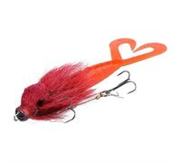 Deep-Sea Mouse Simulation Lure - Deer Hair Fishing Bait, 3D Lifelike Eyes Double Tail & Twin Steel Hooks, 21cm/40g Dur-able Sea/Freshwater Lure for Bass Trout Predators (Red)