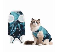 Deep sea Octopus Custom Patterned Surgery Suit for Dogs Cat- Post-Surgery Recovery, Wound Care, and Anxiety Relief - Soft Cotton Dog Pajamas with Full Belly Coverage Medium