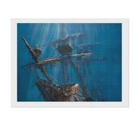 Deep Sea Shipwreck Ancient Pirates Ship 5D Diamond Art Painting Kits for Adults Square Diamonds Drill