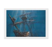 Deep Sea Shipwreck Ancient Pirates Ship 5D Diamond Art Painting Kits for Adults Square Diamonds Drill