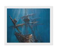 Deep Sea Shipwreck Ancient Pirates Ship 5D Diamond Art Painting Kits for Adults Square Diamonds Drill
