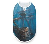 Deep Sea Shipwreck Ancient Pirates Ship Dog Shirts Pet Costmes Sleeveless Puppy Tank Cat Clothes Top Vest