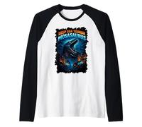 Deep Sea Terror Mosasaurus Ocean Creature Predator Monster Raglan Baseball Tee