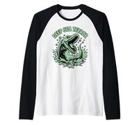 Deep Sea Terror Mosasaurus Prehistoric Marine Monster Raglan Baseball Tee