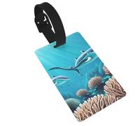 Deep Sea Whales Luggage Tags for Suitcases - Durable PVC ID Tags with Detachable Straps for Travel, Backpack, Golf Bag, Anti-Loss