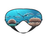 Deep Sea Whales Print Eye Mask for Comfortable Sleep â€“ Elastic Nighttime Shade, Perfect for Plane, Travel, and Meditation