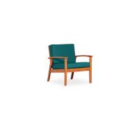 Deep Seat Eucalyptus Chair, Natural Oil Finish, Dark Green Cushions