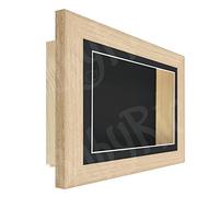 Deep Shadow Box Frame 3D Display in Solid Oak Wood, Pine Box (Black Mount / Black Backing, 8x8" Glass (6x6" Display), 3.5" Deep)