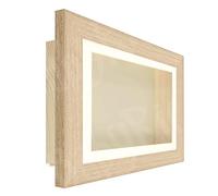 Deep Shadow Box Frame 3D Display in Solid Oak Wood, Pine Box (Cream Mount / Antique Cream Backing, 40x50cm Acrylic (35x45cm Display), 3.5" Deep)
