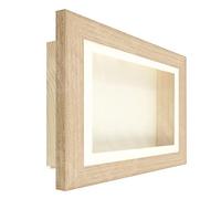 Deep Shadow Box Frame 3D Display in Solid Oak Wood, Pine Box (Cream Mount / Cream Backing, 11x15" Acrylic (9x13" Display), 1.75" Deep)