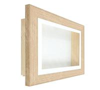 Deep Shadow Box Frame 3D Display in Solid Oak Wood, Pine Box (White Mount / White Backing, 11x11" Glass (9x9" Display), 3.5" Deep)