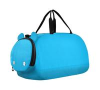 Deep Sky Blue Solid Color Pure Plain Duffel Gym Bags with Shoes Compartment Multifunctional Kids Overnight Bag for Beach Swim Bags Pool Sports