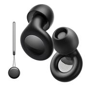 Deep Sleep Earplugs 45dB NRR - Professional Noise Cancelling, Ultra-Soft Silicone, Blocks Snoring, Travel & Work -Ear Tips in 4 Pair Sizes S/M/L/XL （Black）