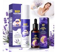 Deep Sleep Pillow Mist 85ml & Essential Oils Kit 30ml - Relaxing Spray for Night Ritual, Stress Reduction & Relaxation - Soothing Natural Formula - For Home & Travel