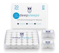 Deep Sleeps Silicone Ear Plugs for Sleeping - 20 Pairs Soft Reusable Moldable Earplugs with 2 Travel Cases, Noise Reduction for Snoring, Travel, Camping & Side Sleepers