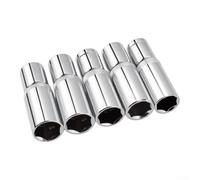 Deep Socket Set， 1/2" Drive Metric Sockets | 5-Piece 17-21mm 6-Point CR-V Steel Long Design for Auto Repair