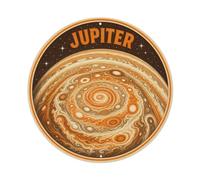 Deep Space Celestial Jupiter Storm Planet Metal Tin Sign Plaque Wall Decor for Cafe, Man Cave, Club Bar, Office, Home Garden Round Metal Poster 8x8Inch