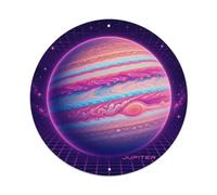 Deep Space Jupiter Storm Planet Universe Astronomy Metal Tin Sign Plaque Wall Decor for Cafe, Man Cave, Club Bar, Office, Home Garden Round Metal Poster 8x8Inch