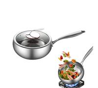 Deep Stir Fry Woks, Flat Bottom Titanium Coated Non Stick Pan for Quick Even Cooking, Heavy Duty Construction with Comfortable Grip Handle, Kitchen Accessory for Frying Stewing Soup Preparation