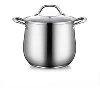 Deep Stock Pot with Glass Lid,Stockpot with Heat-Proof Double Handles,large pots for cooking large-23 * 26cm(7L)