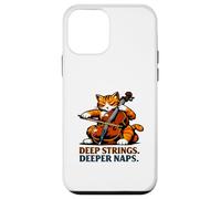 Deep Strings. Deeper Naps. Cello Cat Music Humor Case for iPhone 12 mini