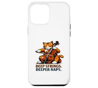 Deep Strings. Deeper Naps. Cello Cat Music Humor Case for iPhone 12 Pro Max
