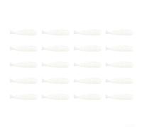 Deep Thread T Tail Soft Lure 20 Pack For Bass Trout Fishing With Realistic Swimming Action And Slow Sink Rate(3.5 Cm White)
