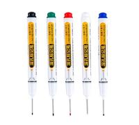 Deep Tip Marker - Versatile Long Tip Drill Markers Colourful Waterproof Carpenter's Pens | Multipurpose Long Marker Pen for Woodworking Construction and Bathroom