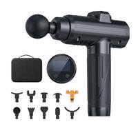 Deep Tissue Massage Gun for Athletes - Portable Percussion Muscle Massager with 6 Interchangeable Heads - 30 Speed Levels, Quiet Brushless Motor & Ultra-Long Battery Life