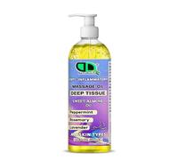 Deep Tissue Massage Oil - Anti-Inflammatory Aromatherapy Blend with Sweet Almond, Peppermint, Rosemary & Lavender - Muscle Relaxation & Pain Relief for All Skin Types (250ml Pump)