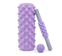 Deep Tissue Massage Set - High Density Exercise Roller Tool, Full Body Muscle Recovery, Trigger Point Therapyy Equipment, Stretching Fitness Support Gear | High Density Foam Roller System Complete