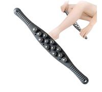 Deep Tissue Massage Stick - Portable Muscle Massager, Stainless Bead Roller | Trigger Point Steel Massage Tool for Legs, Calves, Shoulder,