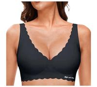 Deep V Petal Design Wireless Bralette For Women Soft Seamless Comfort Bra Supportive Everyday Wear