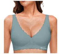 Deep V Petal Design Wireless Bralette For Women Soft Seamless Comfort Bra Supportive Everyday Wear