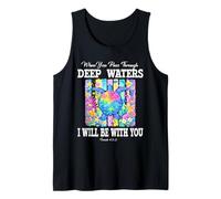 Deep Waters Isaiah 43 Christian Faith Bible Verse Fun Turtle Tank Top