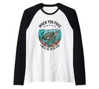 Deep Waters Isaiah 43 Christian Faith Bible Verse Sea Turtle Raglan Baseball Tee