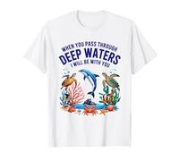 Deep Waters Isaiah 43 Christian Faith Bible Verse Seaside T-Shirt