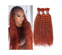 Deep Wave #350 Ginger Human Hair Bulk No Weft Brazilian Remy Hair Extensions for Braiding(20 22 24)