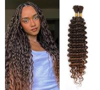 Deep Wave Bulk 2 Packs Ocean Crochet Hair Deep Wave Braiding Long Curly Crochet Hair for Boho Braids (T4/30, 18in)